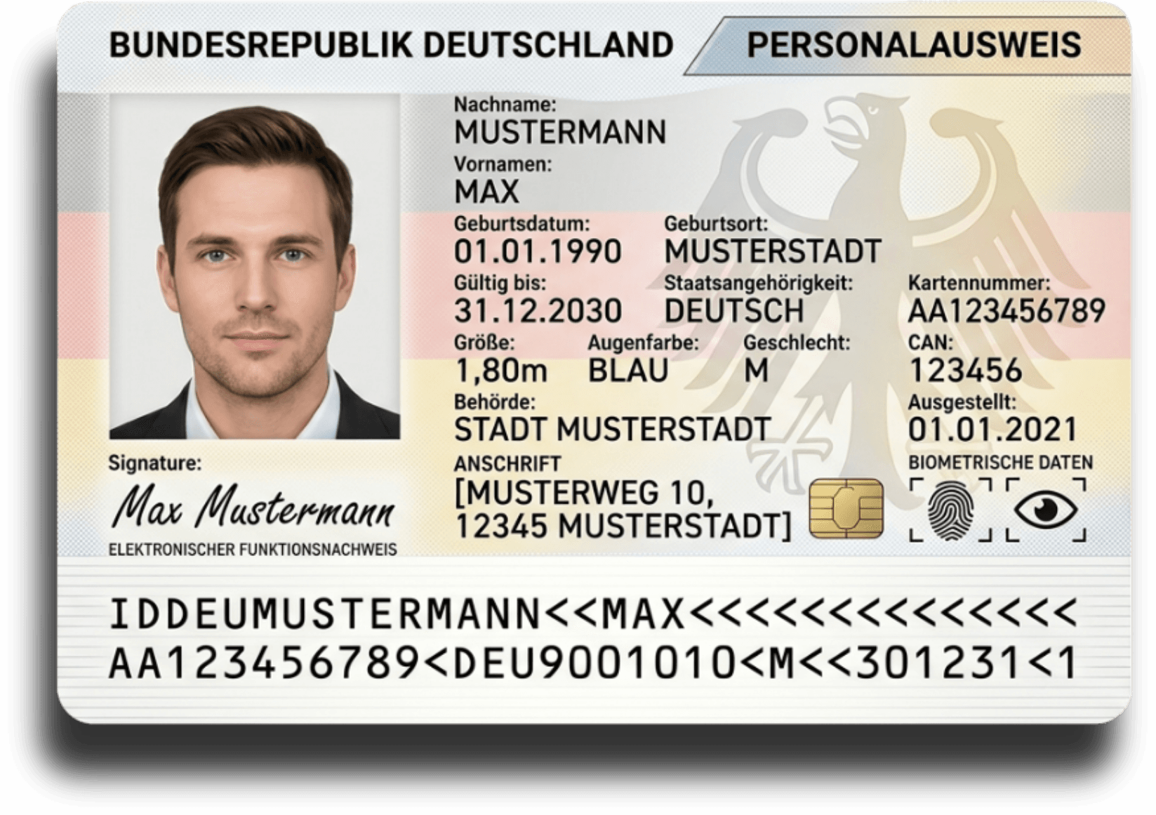 Ungeschwärzte Ausweisgrafik